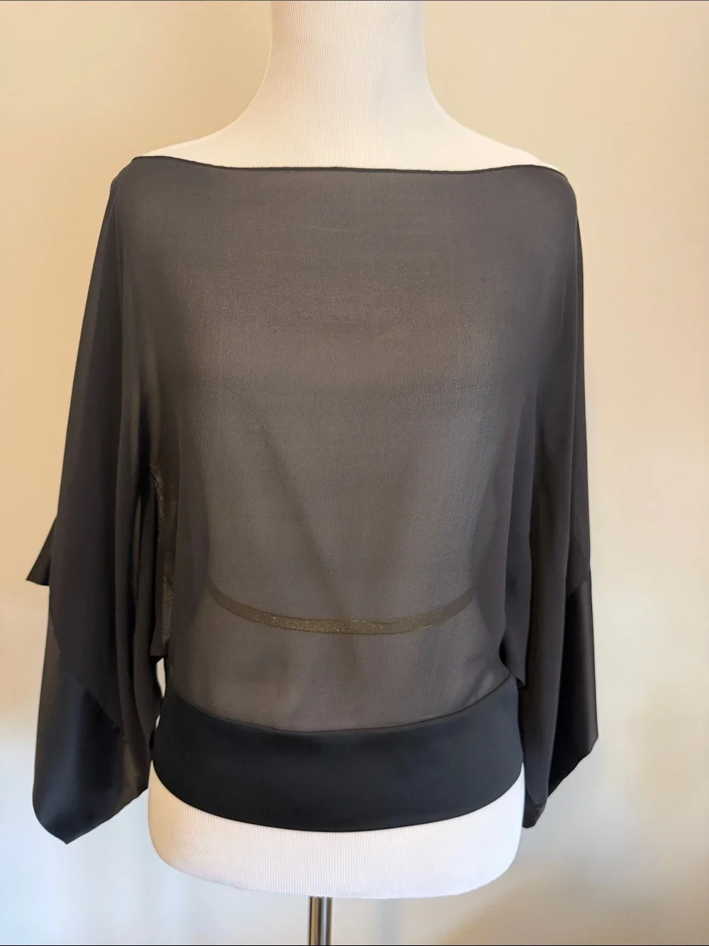 bebe Black Top with Branded Label - Picture 1 of 5
